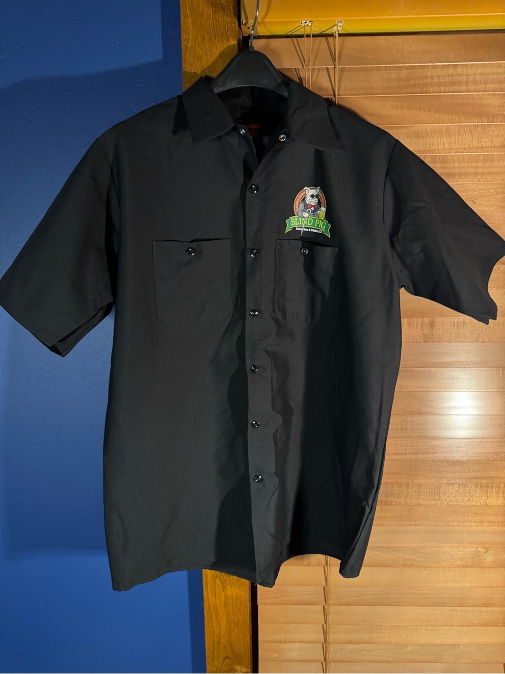 Russian River Brewing Blind Pig Black Short-Sleeve Work Shirt Size Large NWOT